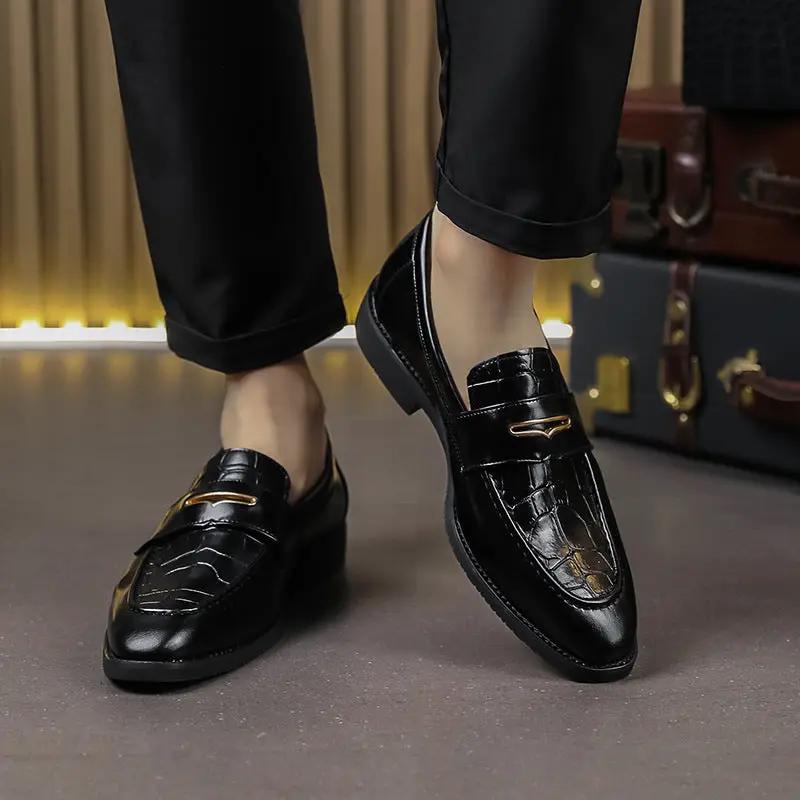 Large Size Men's Slip-on Pointed Leather Shoes Formal Wear Business Casual by Dropshipman
