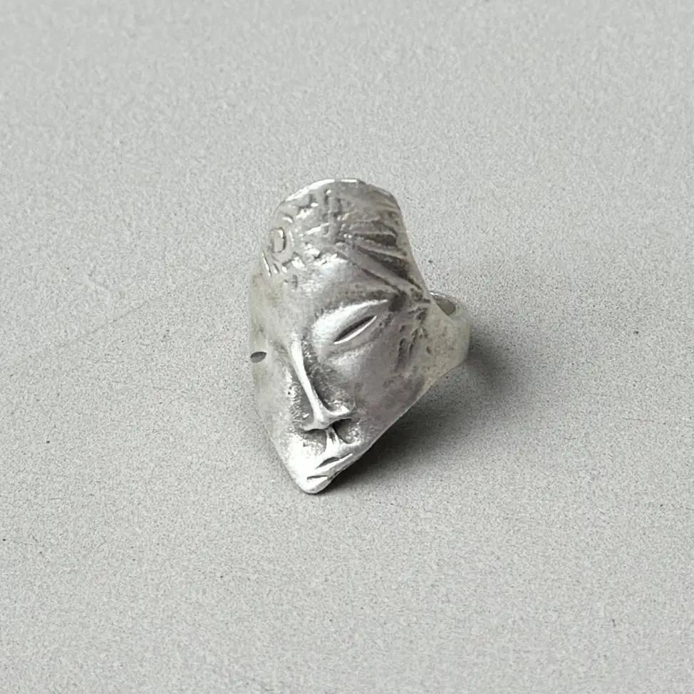 Abstract Face Silver Ring by My Store