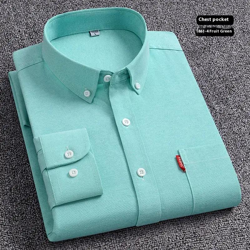 Pure Cotton Washed Oxford Woven Shirts Men by Dropshipman