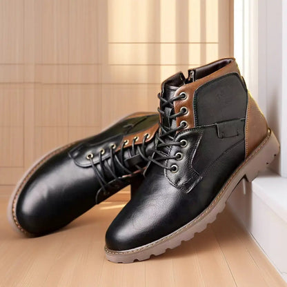 Male Martin Boots Leisure Plus Size Zip Ankle Boots by Dropshipman