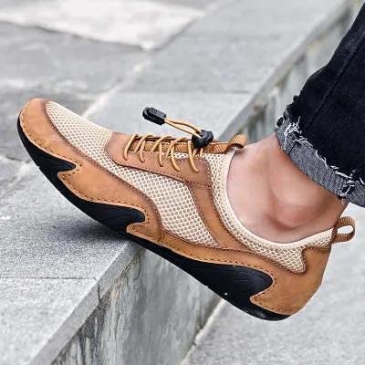 Plus Size Hollow-out Gommino Men's Casual Design Hollow Leather Shoes by Dropshipman