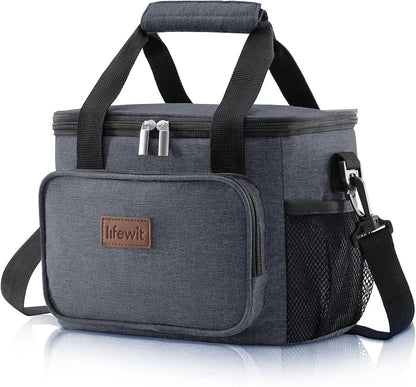 Stylish Black Insulated Lunch Bag - 9L Soft Cooler Tote for Adults, Perfect for 12 Cans by All Mart Bristol Ltd