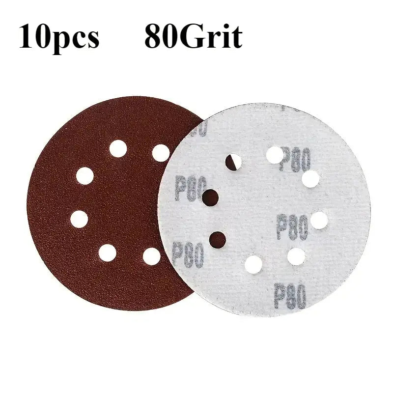 5 Inch 80 Grit Aluminum Oxide Sanding Discs 8 Hole Hook Loop for Air Grinder Red Velvet Sandpaper for Metal Wood Polishing by All Mart Bristol Ltd
