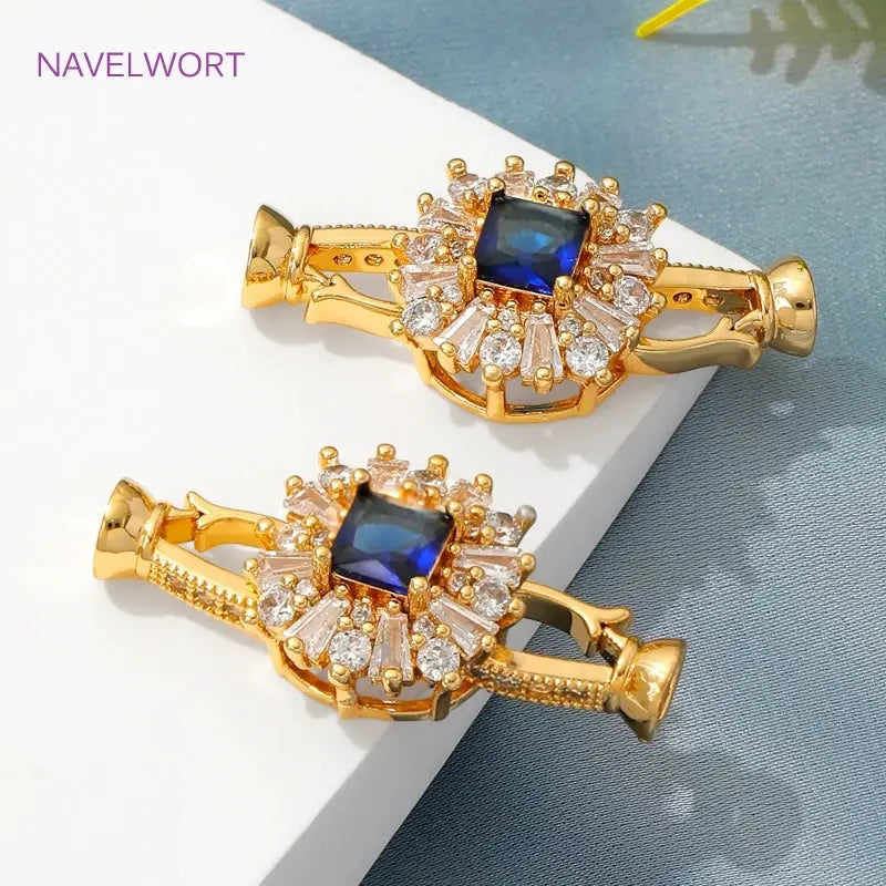Luxury 18K Gold Plated Connectors Clasps,With Zircon Locks Clasps,Fasteners For Bracelet,DIY Necklaces Jewelry Making Findings by All Mart Bristol Ltd