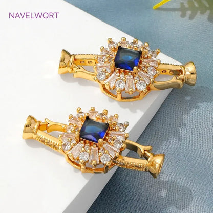 Luxury 18K Gold Plated Connectors Clasps,With Zircon Locks Clasps,Fasteners For Bracelet,DIY Necklaces Jewelry Making Findings by All Mart Bristol Ltd