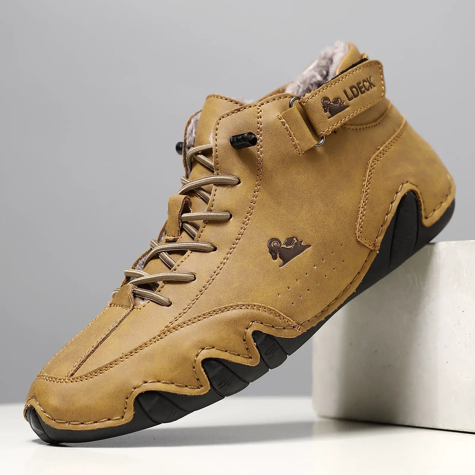 Winter Fleece-lined Large Size Octopus Men's Martin Boots by Dropshipman