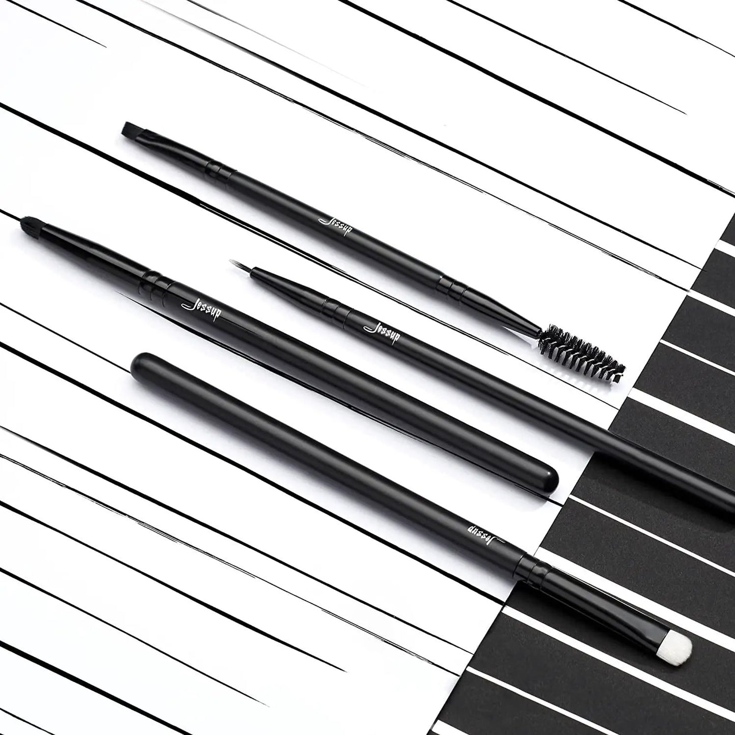 Professional 10-Piece Makeup Brush Set - Premium Black Brushes for Flawless Foundation, Blending, Blush, Concealer, Eyeshadow, Eyebrow, and Eyeliner Application by All Mart Bristol Ltd