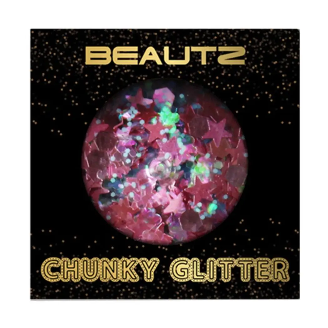 Beautz Chunky Glitter Available in 5 Varieties 10ml pot with 5g of Cosmetic Glit[Fairy] by Beautz
