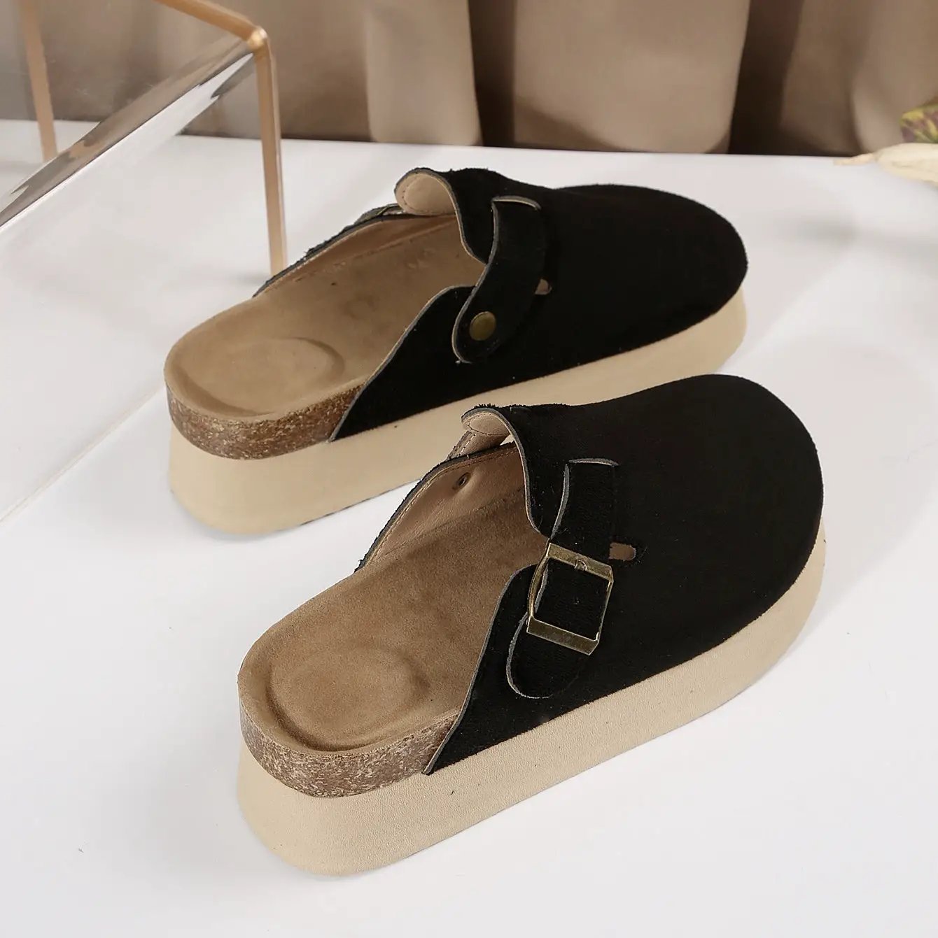 Thick Sole Half Slippers Women's Toe Cap Slip-on by Dropshipman