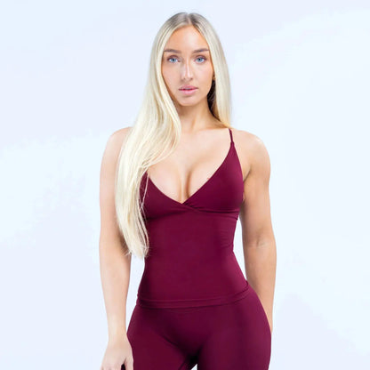 High Elasticity with Chest Pad, Full Matte Nylon, Thin Shoulder Beautiful Tight Body, Long Vest, Seamless Fitness Comfortable. by All Mart Bristol Ltd