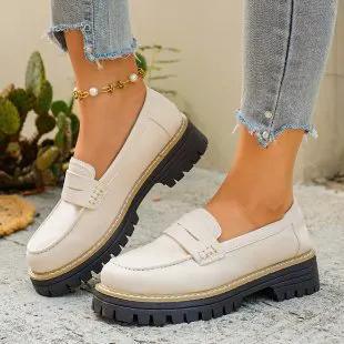 British-style Loafers Chunky-heel Women's Shoes by Dropshipman