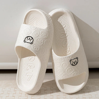 Printting Cute Bear Women Slippers Summer Indoor Soft Cartoon Sandals Bathroom Anti-slip Outdoor Comfy Men Leisure Shoes Couple by All Mart Bristol Ltd