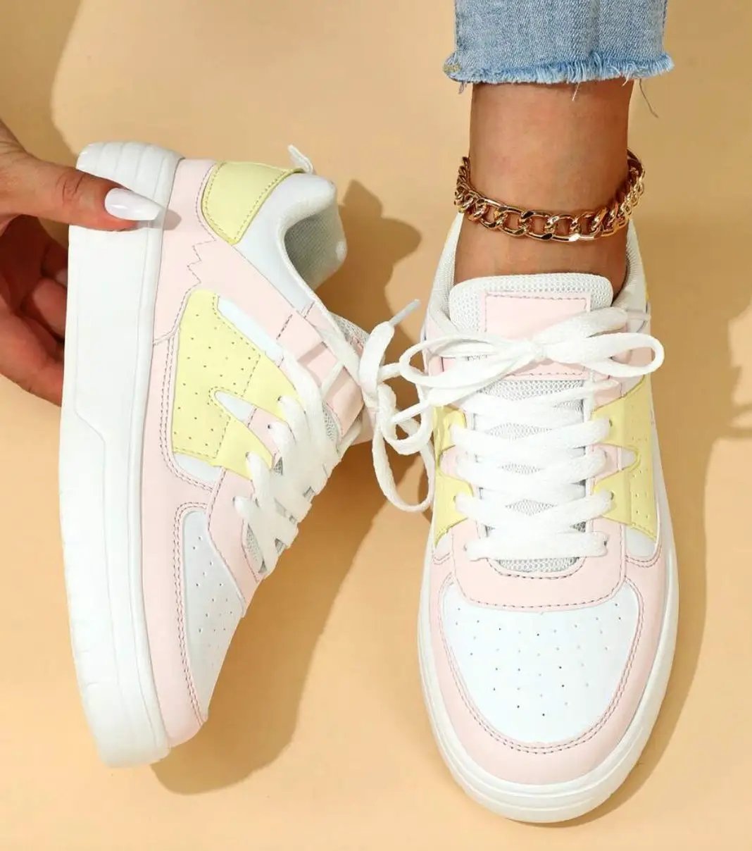 Trendy Fashion Platform Sneakers Soft Bottom Comfortable Lace-up Outdoor Casual Flat Shoes by Dropshipman