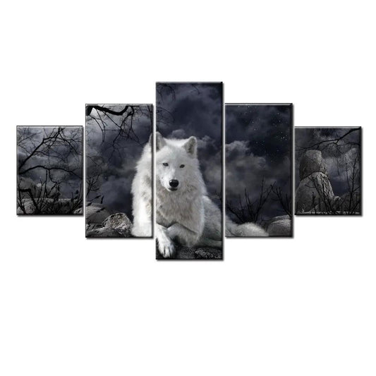 5 Panel Animal Wolf Wall Art Canvas Painting Poster Home Decor by Dropshipman