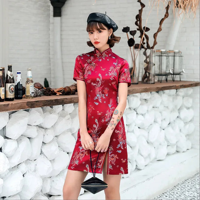 2026 New Cheongsam Short Daily Banquet Skirt New Spring and Summer Improved Chinese Style by All Mart Bristol Ltd