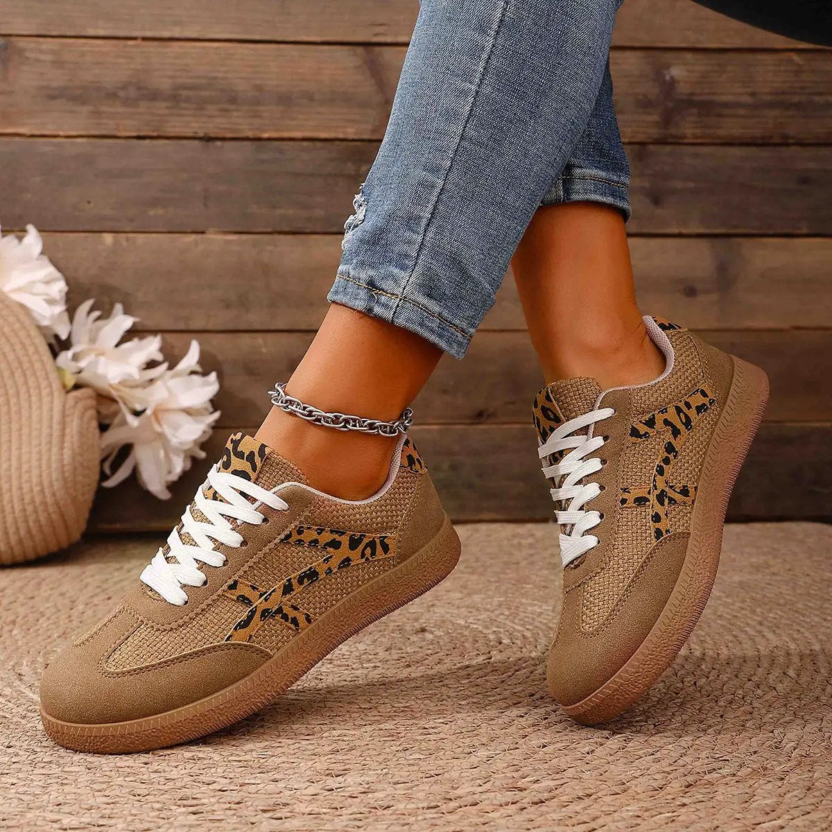 Large Size Color Blocked Round Toe Women's Shoes by Dropshipman