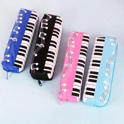 Creative Novelty Student Pencil Case Square Single Layer Oxford Cloth Pen Bag for Girls Boy Musical Note Piano Stationery Pouch by All Mart Bristol Ltd