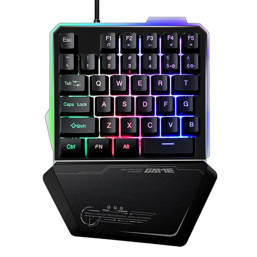 One-handed RGB Mechanical Gaming Keypad by Dropshipman