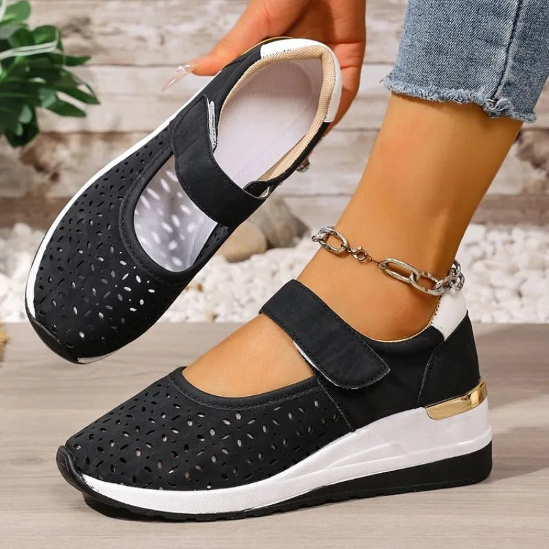 Spring Summer New Fashion Large Size Thick Bottom Sneakers for Women Casual Hollow Out Wedges Heel Single Sports Shoes by All Mart Bristol Ltd