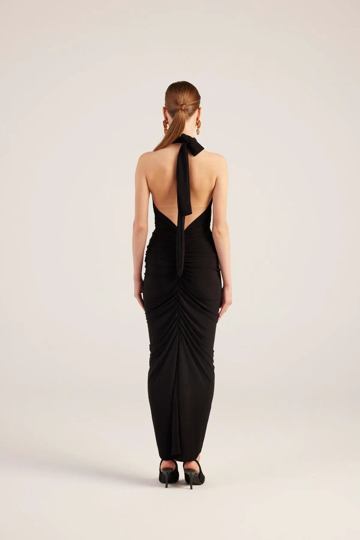 Marie Black Backless Slit Maxi Dress by Holly Lolly