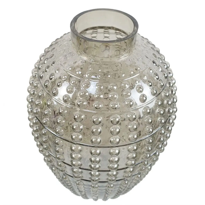 35cm Smoke Grey Bubble Vase by Leaf