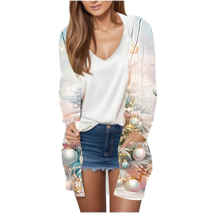 Manufacturer Cross-Border Women's Fashion New Loose Simple Pocket Hooded Cardigan Jacket by All Mart Bristol Ltd