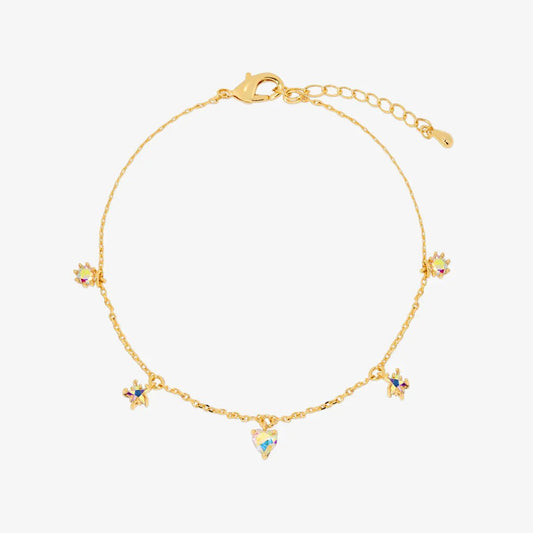 Smoked topaz heart star bracelet by Nabi London