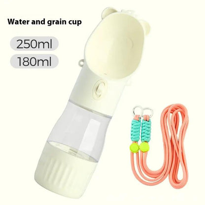 2 In 1 Portable Dog Water Bottle For Small Big Dogs Cat Outdoor Leak-proof Puppy Drinking Bowl With Food Container Pets Feeder Pet Products by Dropshipman