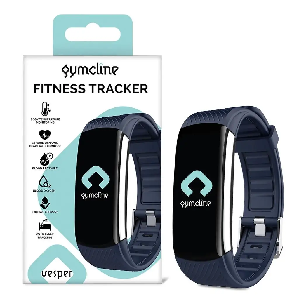 Gymcline Vesper Fitness Tracker with Body Temperature Monitoring, Navy by Gymcline