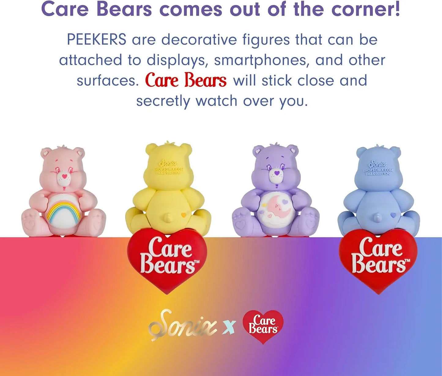 Sonix X Care Bears Peekers - Adhesive Decoration - Blind Box - Includes Grumpy, Cheer, Sweet Dreams, or Funshine by All Mart Bristol Ltd