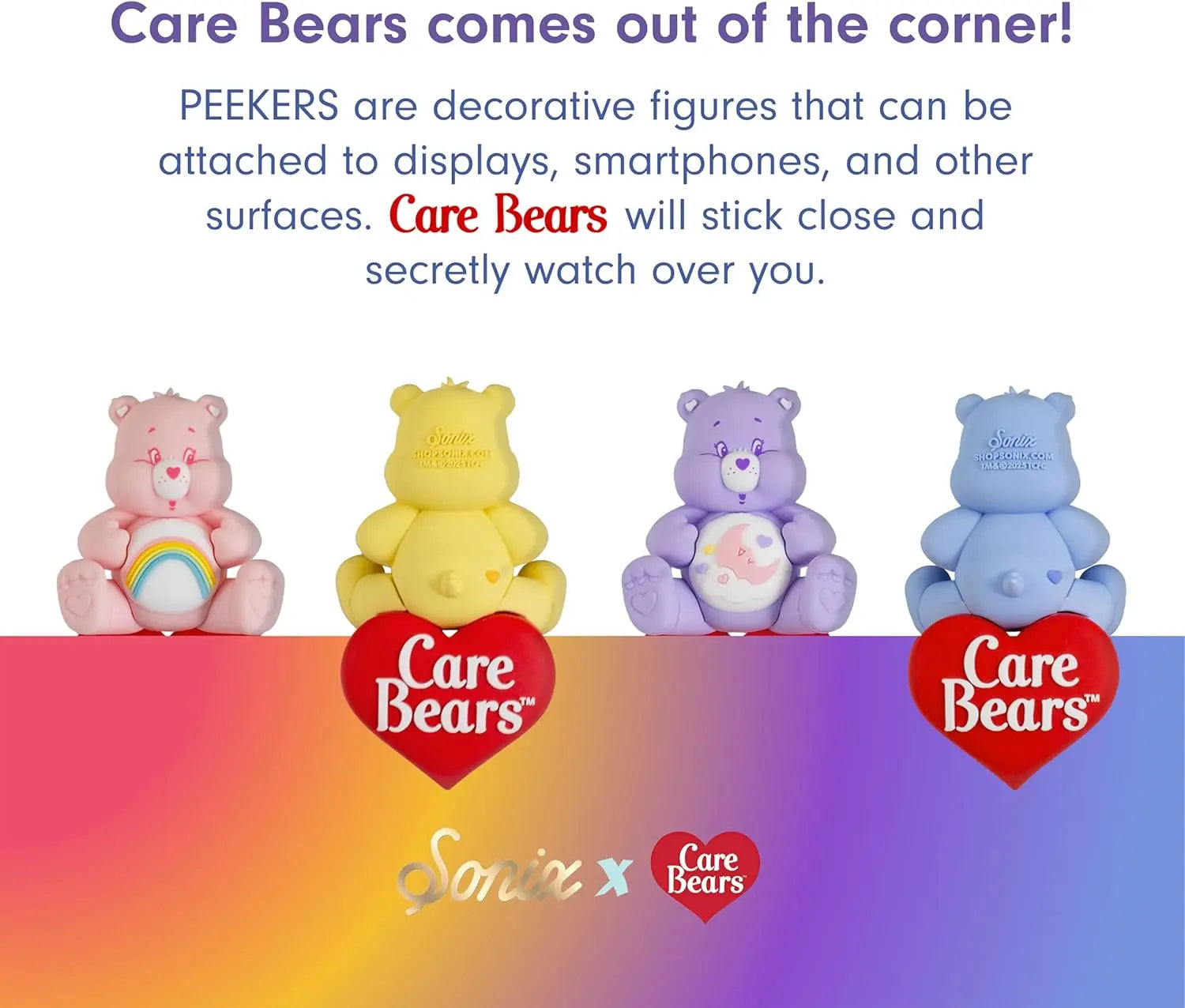 Sonix X Care Bears Peekers - Adhesive Decoration - Blind Box - Includes Grumpy, Cheer, Sweet Dreams, or Funshine by All Mart Bristol Ltd