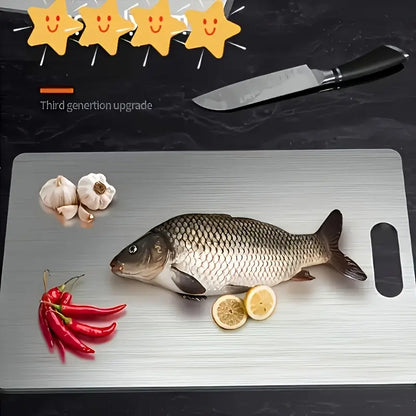 3-Piece High-Quality Stainless Steel Cutting Board Set — Durable, Easy to Clean, Ready for Use in the Kitchen, Space-Saving, Rustproof, and Bpa-Free, Ensuring Food Safety by All Mart Bristol Ltd