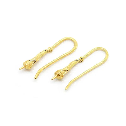 18K Gold Color Brass Can fit Half Hole Beads with Half Pins Earrings Hooks High Quality Jewelry Making Diy Findings Accessories by All Mart Bristol Ltd