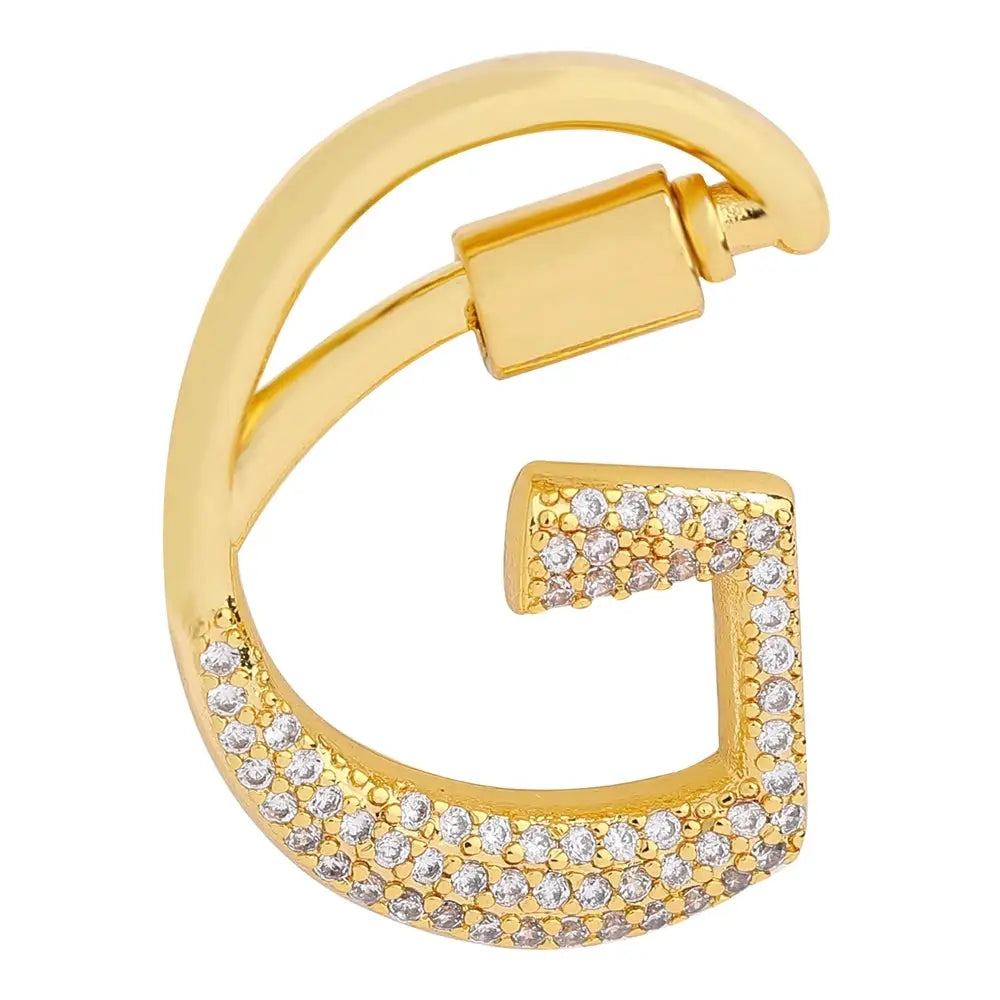 Juya 18K Gold Plated 26 Alphabet Letters Pendant Fasteners Bolt Carabiner Clasps For DIY Women Mesh Chains Name Jewelry Making by All Mart Bristol Ltd