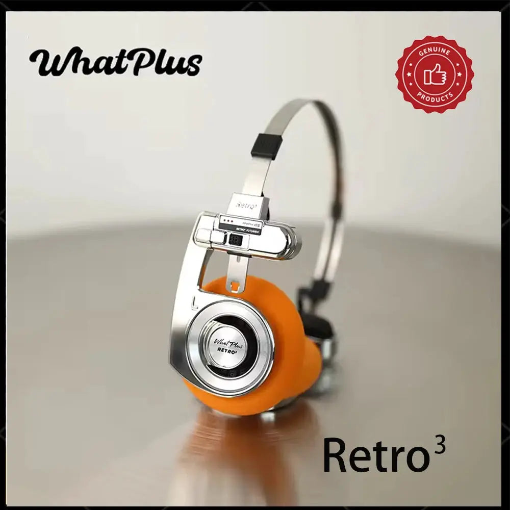 2026 WhatPlus RETRO R3 Bluetooth Earphones Headworn Wireless Portable Small Classic Fashion Headset 40mm Dynamic-unit Headphones by All Mart Bristol Ltd