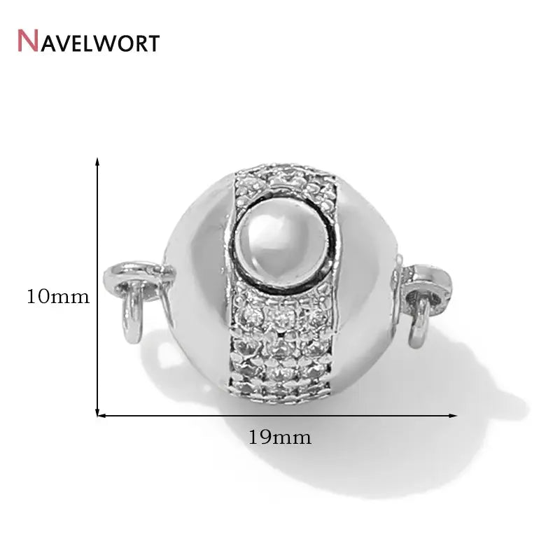 18K Gold Plated Brass With Zircon Ball Connector Clasps Strong Magnetic Clasps For DIY Bracelet Necklace Making Accessories by All Mart Bristol Ltd