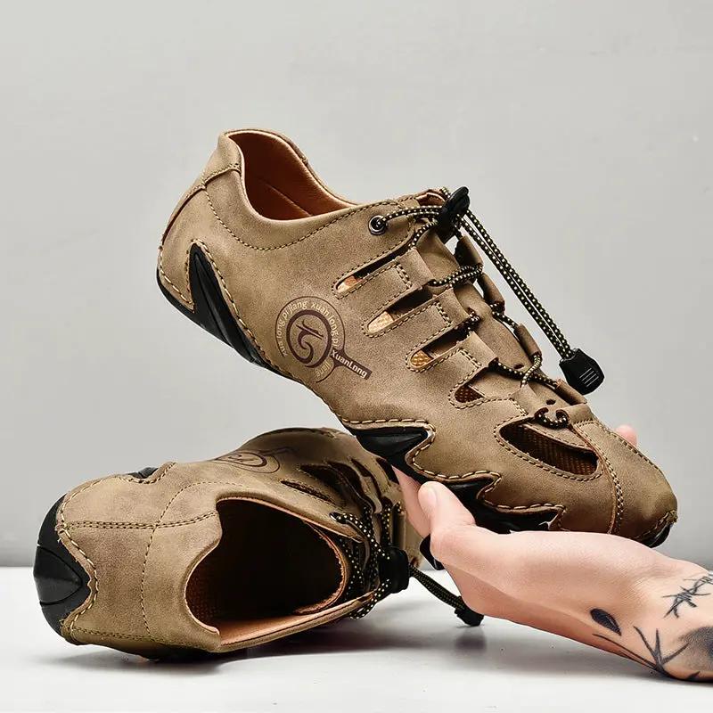 Plus Size Men's Casual Hollow Beach Sandals by Dropshipman