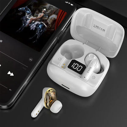New Mini Transparent Wireless Bluetooth Headset Digital Display ENC Noise Reduction True Wireless Sports Music by Dropshipman