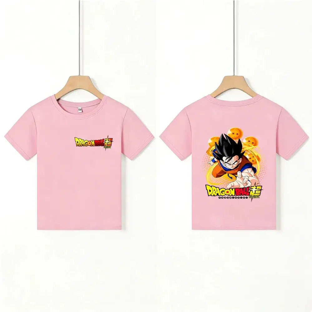 Kids T-Shirt Dragon Ball Goku & Great Ape Print Cartoon Anime Themed Casual Cotton Tee for Boys Girls