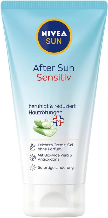 NIVEA SUN After Sun Sensitive SOS Cream Gel - Soothing Cooling Gel with Organic Aloe Vera & Antioxidants for Sensitive Skin (175 ml) by All Mart Bristol Ltd