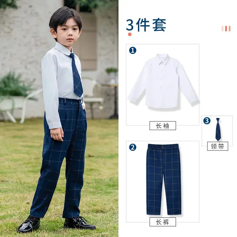 Kids British Plaid Vest Shirt Suit Pants Girls Waistcoat Blouse Skirts Children School Uniform Boys Korean Students Clothes Set by All Mart Bristol Ltd