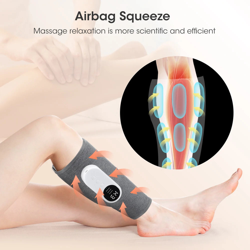 Wireless 360° Air Pressure Calf Massager 3 Level Hot Compress Airbag Compression Massage Leg Muscle Foot Relax Blood Circulation by All Mart Bristol Ltd