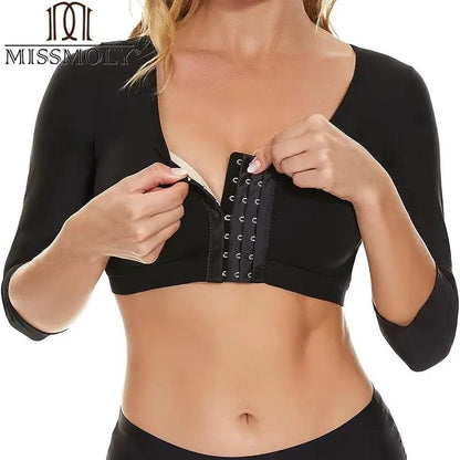 MISSMOLY Womens Arm Shaper Tops Slimmer Compression Half Sleeves Post Surgery Posture Corrector Shapewear by All Mart Bristol Ltd