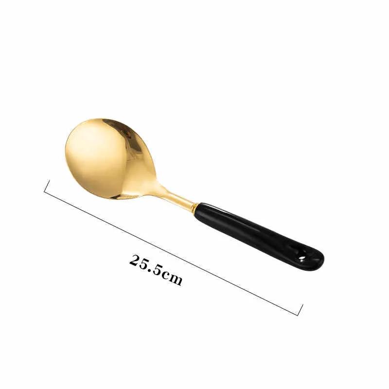 Nordic Stainless Steel Kitchen Utensils Spatula Ceramic Handle by Dropshipman
