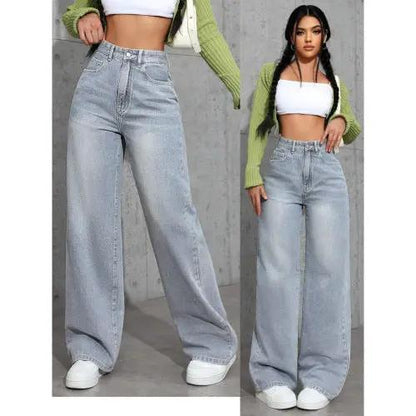 Sweet And Spicy Style High Waist Straight Jeans by Dropshipman
