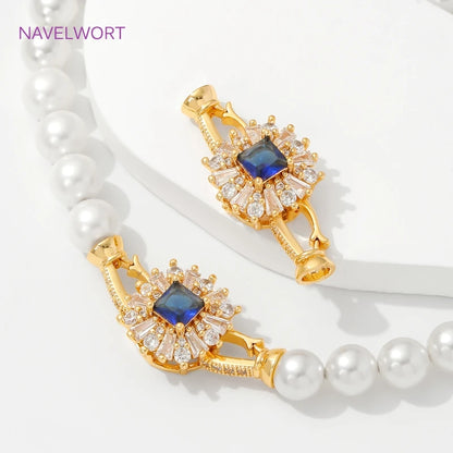 Luxury 18K Gold Plated Connectors Clasps,With Zircon Locks Clasps,Fasteners For Bracelet,DIY Necklaces Jewelry Making Findings by All Mart Bristol Ltd