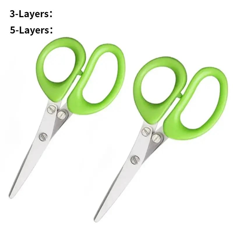 1Pc/2Pcs New Stainless Steel 3/5-Layer Kitchen Scissors, Suitable for Cutting and Cooking Chili Peppers, Onions, and Cilantro by All Mart Bristol Ltd