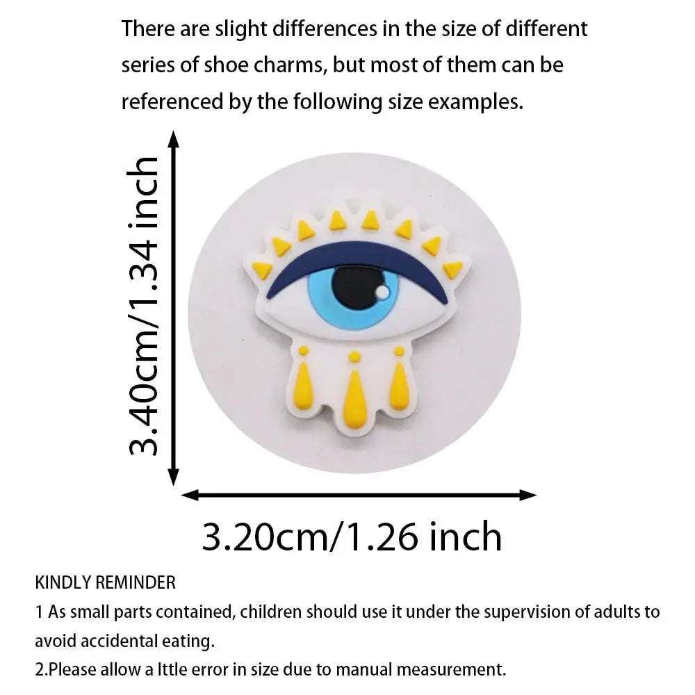 25PCS/Set Evil Eyes Shoes Charms Silicone Shoe Accessories Wristband Hole Slipper Decor Adult Kids X-mas Gifts by All Mart Bristol Ltd