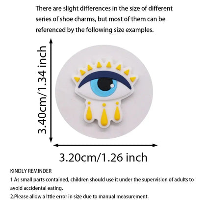 25PCS/Set Evil Eyes Shoes Charms Silicone Shoe Accessories Wristband Hole Slipper Decor Adult Kids X-mas Gifts by All Mart Bristol Ltd