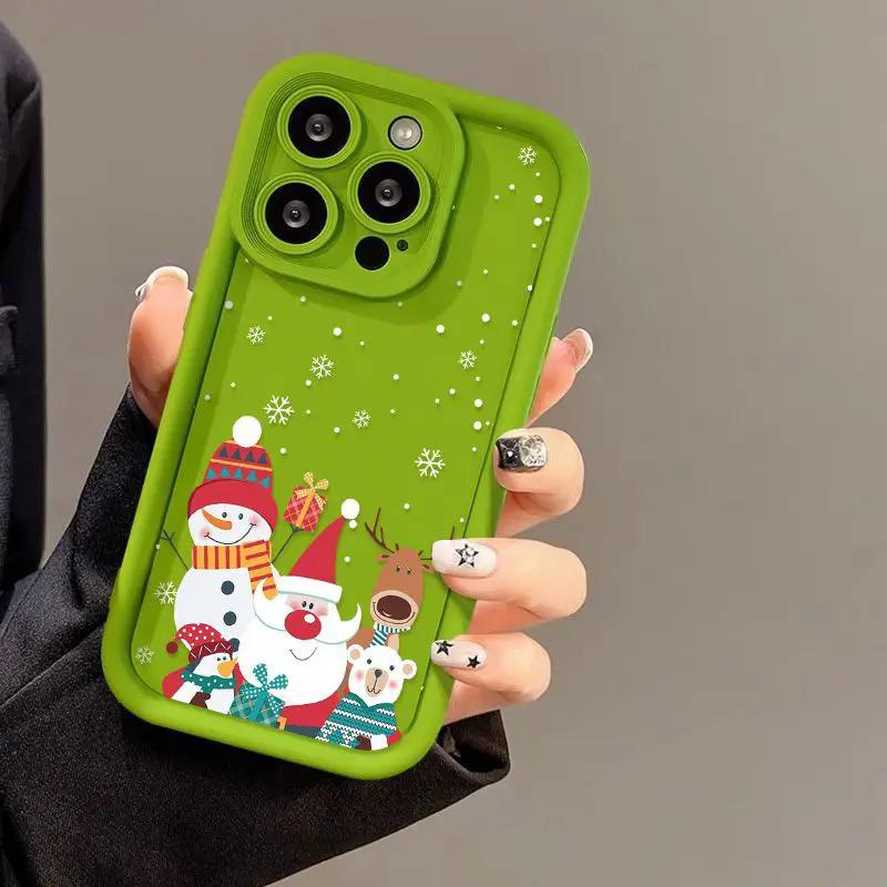 Cute Santa Claus Phone Case Frosted Advanced Christmas Pattern Case For Phone Shockproof Soft Silicone Phone Cover by Dropshipman